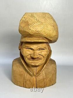 Art populaire suédois BENGT FRANSSON VTG Sculpture en bois sculpté ANCIEN SAMI Suède Signée