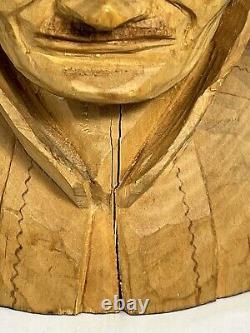 Art populaire suédois BENGT FRANSSON VTG Sculpture en bois sculpté ANCIEN SAMI Suède Signée
