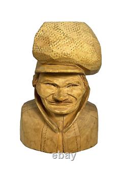 Art populaire suédois BENGT FRANSSON VTG Sculpture en bois sculpté ancien SAMI Suède signée