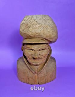 Art populaire suédois BENGT FRANSSON VTG Sculpture en bois sculpté ancien SAMI Suède signée