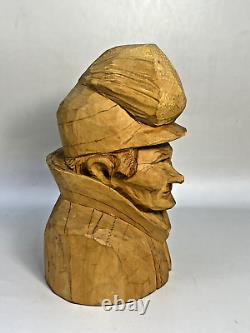 Art populaire suédois BENGT FRANSSON VTG Sculpture en bois sculpté ancien SAMI Suède signée