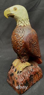 Art populaire vintage Aigle sculpté par un carver AR inconnu Bois sculpté 9 Americana 2 sur 3