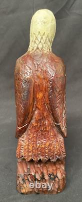 Art populaire vintage Aigle sculpté par un carver AR inconnu Bois sculpté 9 Americana 2 sur 3
