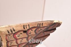 Artisanat populaire mexicain antique : Masque de chérubin à double ange sculpté en bois, style GUERRERO