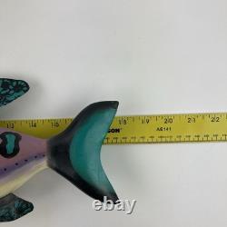 Artiste Jim Lewis Décoy de Poisson en Bois Peint Art Populaire Sculpté à la Main 1993 18