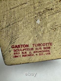 Artiste folklorique canadien Gaston Turcotte: Figurine sculptée à la main sans bâton