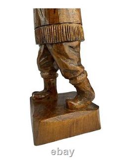 Artiste folklorique canadien Gaston Turcotte: Figurine sculptée à la main sans bâton