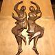 Artistes Folkloriques En Bois Art Mural Philippin Sculpté Homme Et Femme Vintage Des Années 1970 40 Pouces De Haut