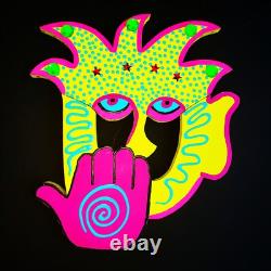 BARRY LEADER Sculpture Murale Folk Art Unique en Son Genre Signée Oh Non