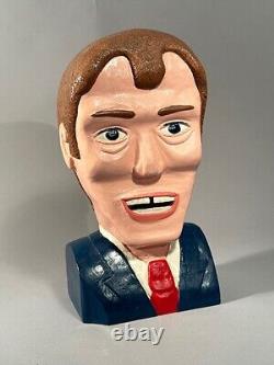 BUSTE EN BOIS ART POPULAIRE ORIGINAL DU DAVID LETTERMAN LATE NIGHT SHOW