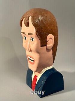 BUSTE EN BOIS ART POPULAIRE ORIGINAL DU DAVID LETTERMAN LATE NIGHT SHOW