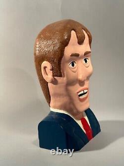 BUSTE EN BOIS ART POPULAIRE ORIGINAL DU DAVID LETTERMAN LATE NIGHT SHOW