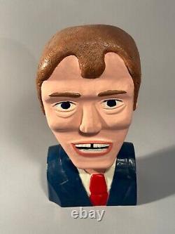 BUSTE EN BOIS ART POPULAIRE ORIGINAL DU DAVID LETTERMAN LATE NIGHT SHOW