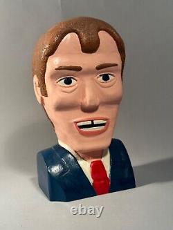 BUSTE EN BOIS ART POPULAIRE ORIGINAL DU DAVID LETTERMAN LATE NIGHT SHOW