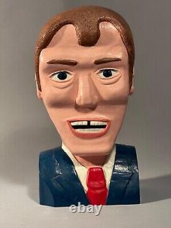 BUSTE EN BOIS ART POPULAIRE ORIGINAL DU DAVID LETTERMAN LATE NIGHT SHOW