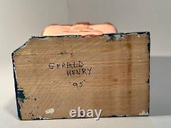 BUSTE EN BOIS ART POPULAIRE ORIGINAL DU DAVID LETTERMAN LATE NIGHT SHOW