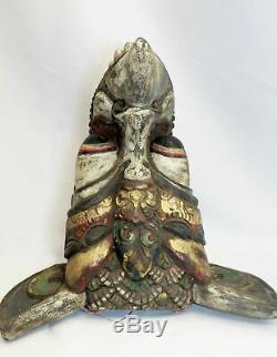Balinais Vintage Masque Jati Ayu Garuda Aigle Sculpté À La Main Art Populaire Indonésienne De Bali