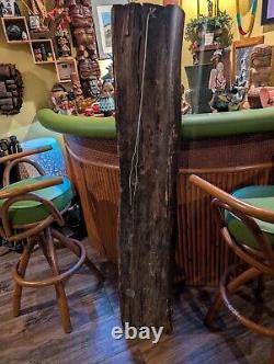 Bar TIKI Vintage Statue de Sculpture en Bois Hawaïenne Polynésienne, Totem Pole des années 1950