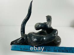 Bois D'art Populaire Vintage Serpent En Bois Sculpté Cobra Dérivant Kansas