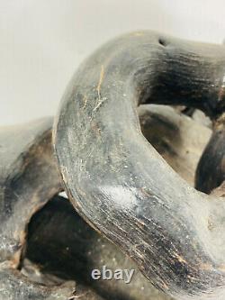 Bois D'art Populaire Vintage Serpent En Bois Sculpté Cobra Dérivant Kansas