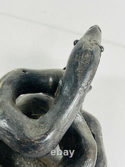 Bois D'art Populaire Vintage Serpent En Bois Sculpté Cobra Dérivant Kansas