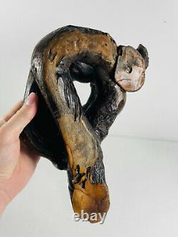 Bois D'art Populaire Vintage Serpent En Bois Sculpté Cobra Dérivant Kansas