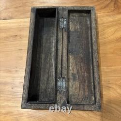 Boîte à tabac en bois sculpté scandinave antique vers 1800, art populaire norvégien