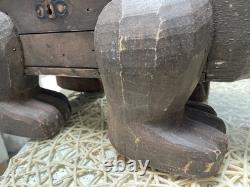 Boîte de rangement en bois sculpté en forme d’ours PALECEK des années 90, collection Folk Art, originale, rare