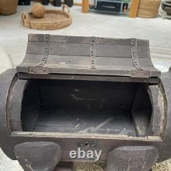 Boîte de rangement en bois sculpté en forme d’ours PALECEK des années 90, collection Folk Art, originale, rare