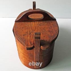 Boîte en bois cintré nordique en art populaire primitif antique sculpté Tine/Svepask 8
