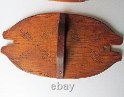 Boîte en bois cintré nordique en art populaire primitif antique sculpté Tine/Svepask 8
