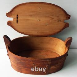 Boîte en bois cintré nordique en art populaire primitif antique sculpté Tine/Svepask 8