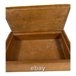 Boîte en bois pour arme à poudre noire en folk art sculptée à la main antique