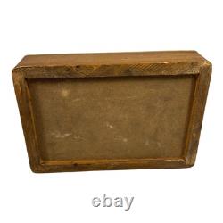Boîte en bois pour arme à poudre noire en folk art sculptée à la main antique