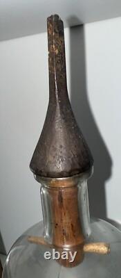 Bouteille d'Antiquité en Art Populaire Fantaisie, Outils en Bois Sculptés à la Main, Crucifix, Bouchon Rare