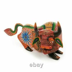 Brown Bull Oaxacan Alebrije Wood Carving Peinture De Sculpture D'animaux D'art Mexicain