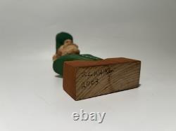 Buste en bois sculpté à la main, homme, sculpture d'art populaire S. L. Walker 2003 5,75