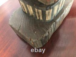 Buste vintage de George Washington, art populaire américain, bois sculpté polychrome, 15
	<br/>