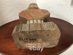 Buste vintage de George Washington, art populaire américain, bois sculpté polychrome, 15

<br/> 