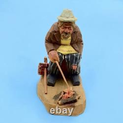 CARL OLOF TRYGG ART POPULAIRE SUÉDOISE Sculpture en bois sculptée Hobo Mid-Century Modern