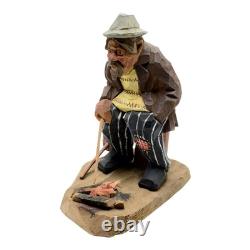 CARL OLOF TRYGG ART POPULAIRE SUÉDOISE Sculpture en bois sculptée Hobo Mid-Century Modern