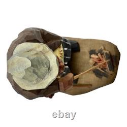 CARL OLOF TRYGG ART POPULAIRE SUÉDOISE Sculpture en bois sculptée Hobo Mid-Century Modern