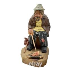 CARL OLOF TRYGG ART POPULAIRE SUÉDOISE Sculpture en bois sculptée Hobo Mid-Century Modern