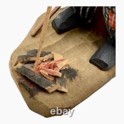 CARL OLOF TRYGG ART POPULAIRE SUÉDOISE Sculpture en bois sculptée Hobo Mid-Century Modern