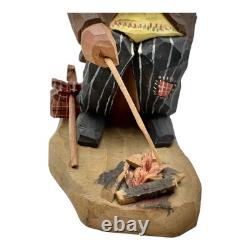 CARL OLOF TRYGG ART POPULAIRE SUÉDOISE Sculpture en bois sculptée Hobo Mid-Century Modern
