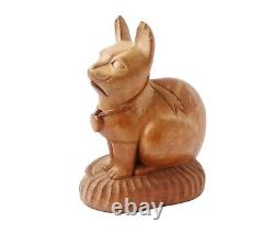 CHAT D'ART POPULAIRE Art Populaire Antique Sculpté à la Main Art Original Œuvre d'Art Authentique