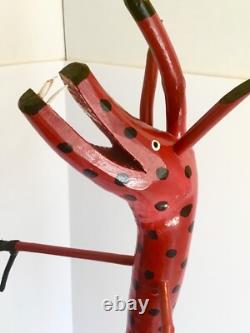 Calvin Cooper Art Populaire Diable Gobelin Rouge Noir signé Pois hauts