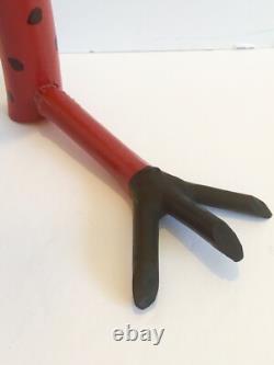 Calvin Cooper Art Populaire Diable Gobelin Rouge Noir signé Pois hauts