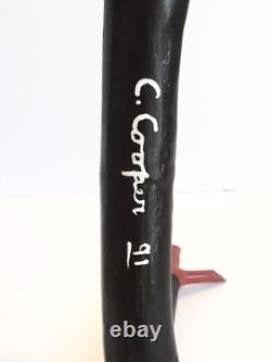 Calvin Cooper Art Populaire Diable Gobelin Rouge Noir signé Pois hauts