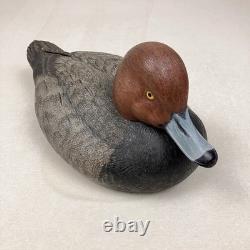 Canard Roux en Bois Sculpté à la Main, Décoy Vintage, Art Populaire Sculpté et Peint